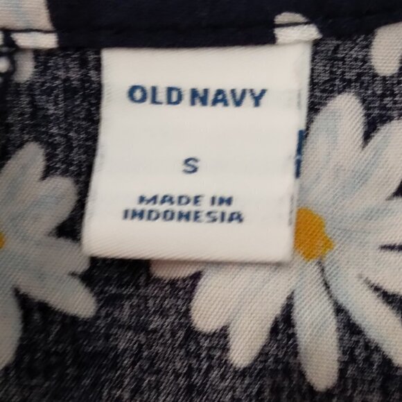 Old Navy | Sleeveless V-Neck Daisy Top Navy Pull On | Size S - Picture 4 of 5